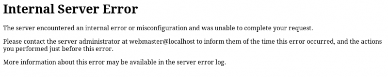 Internal Server 500 Error in WordPress